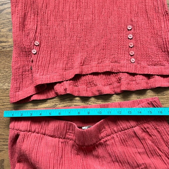 SOFT SURROUNDINGS PL TWO PIECE SET PANTS TUNIC ROSE CRINKLE GAUZE - Picture 4 of 9